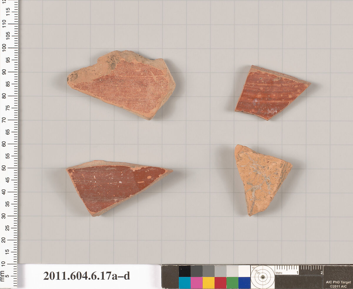 Terracotta fragments of closed shapes, Terracotta, Greek, Attic?