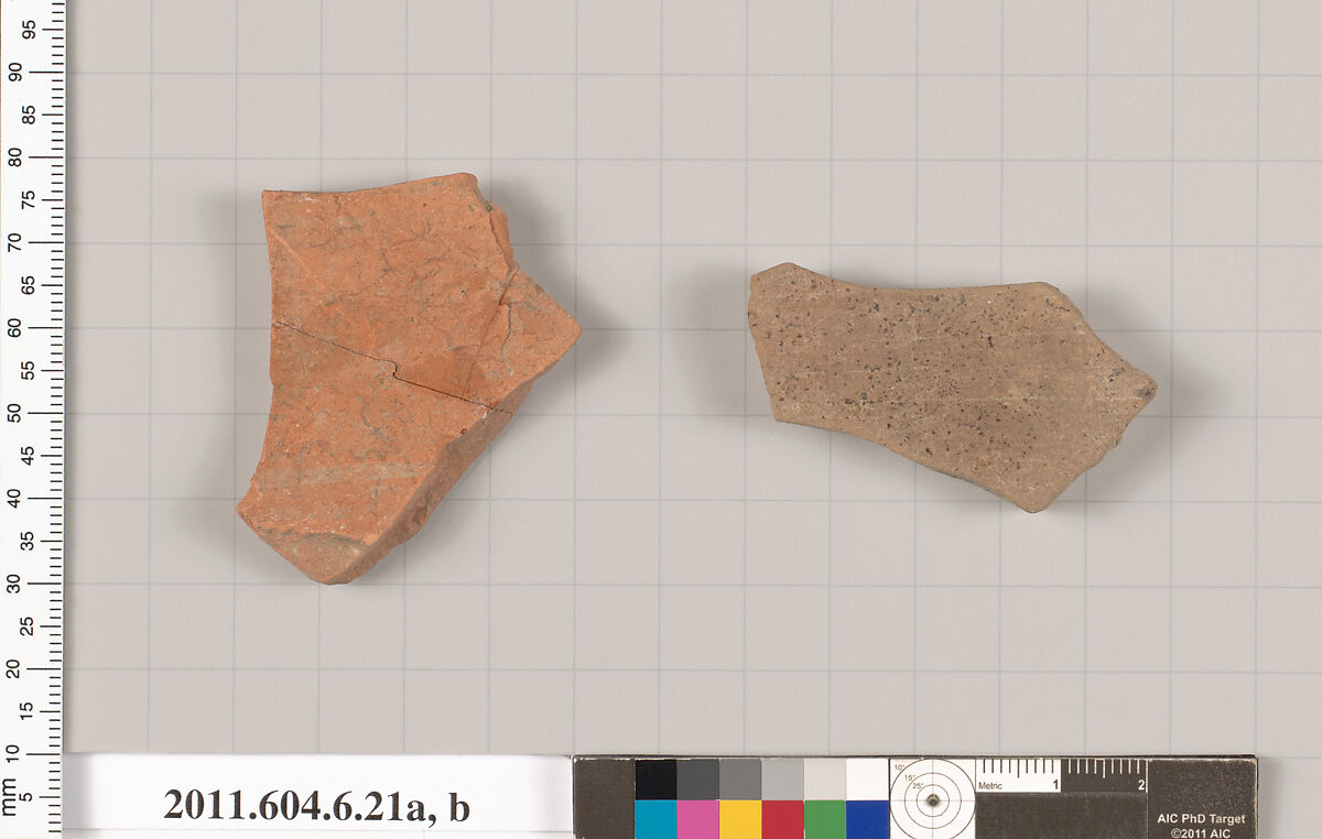 Terracotta fragments of closed shapes, Terracotta, Greek, Attic