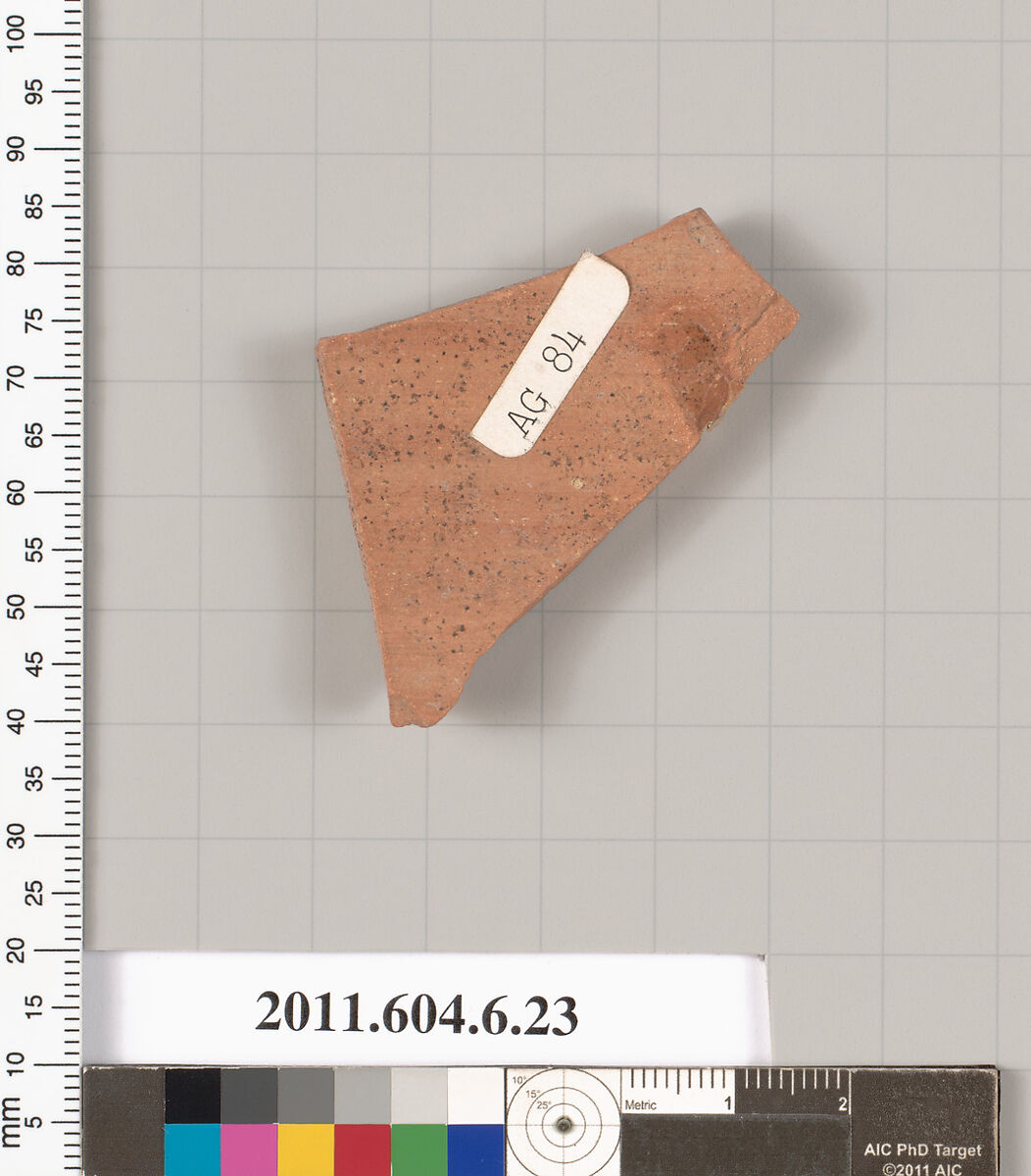 Terracotta fragment of a closed shape, Terracotta, Greek, Attic