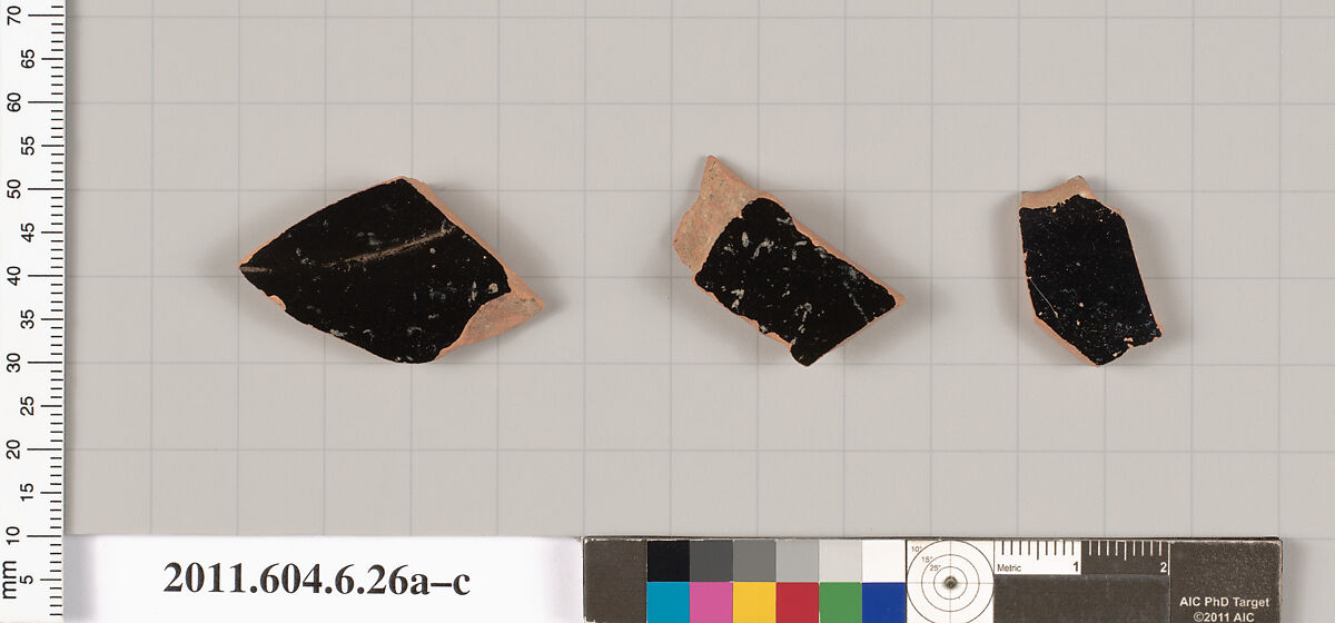 Terracotta fragments of open shapes, Terracotta, Greek, Attic
