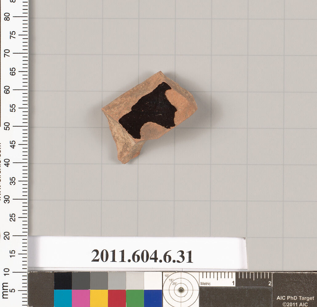 Terracotta fragment of an open shape, Terracotta, Greek, Attic