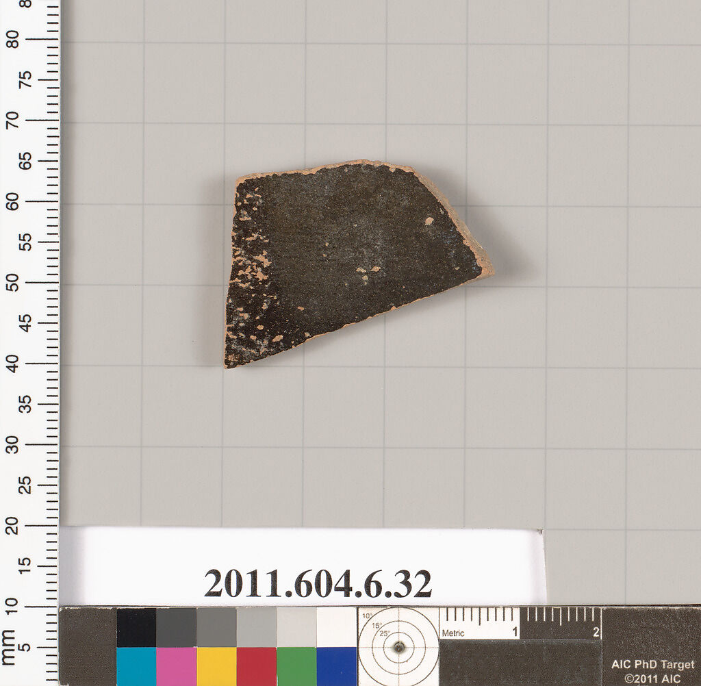 Terracotta fragment of an open shape, Terracotta, Greek, Attic