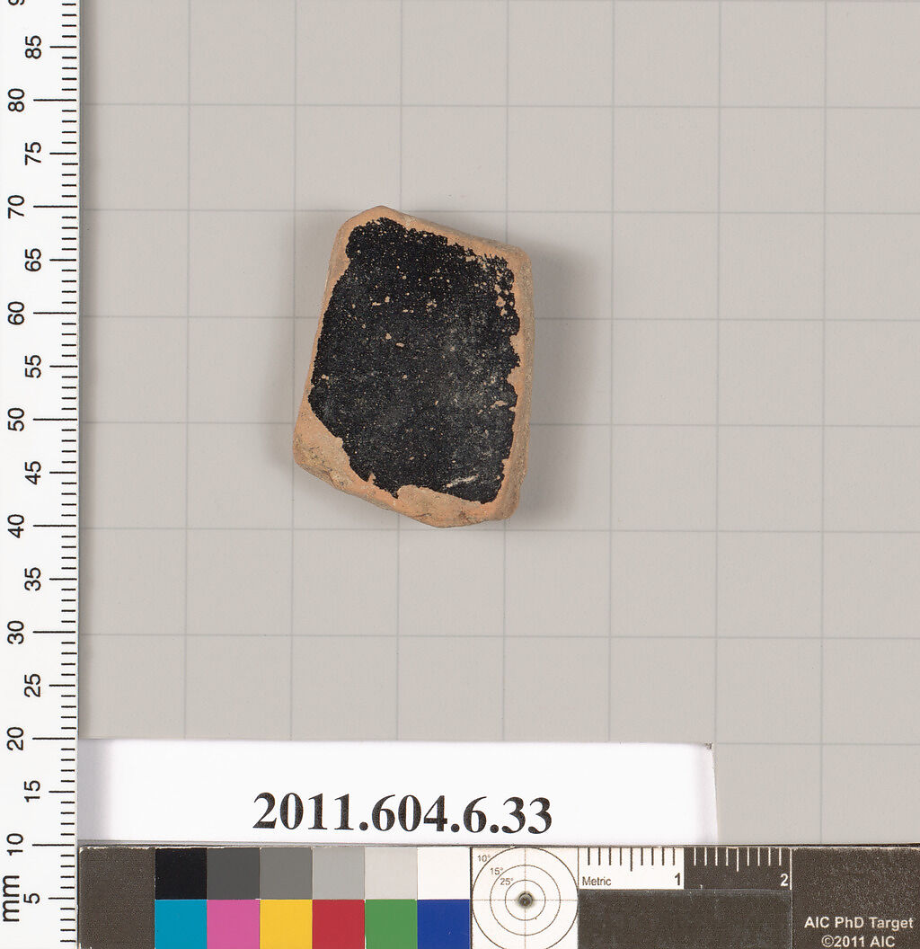 Terracotta fragment of an open shape, Terracotta, Greek, Attic