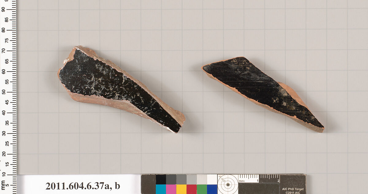 Terracotta fragments of closed shapes, Terracotta, Greek, Attic