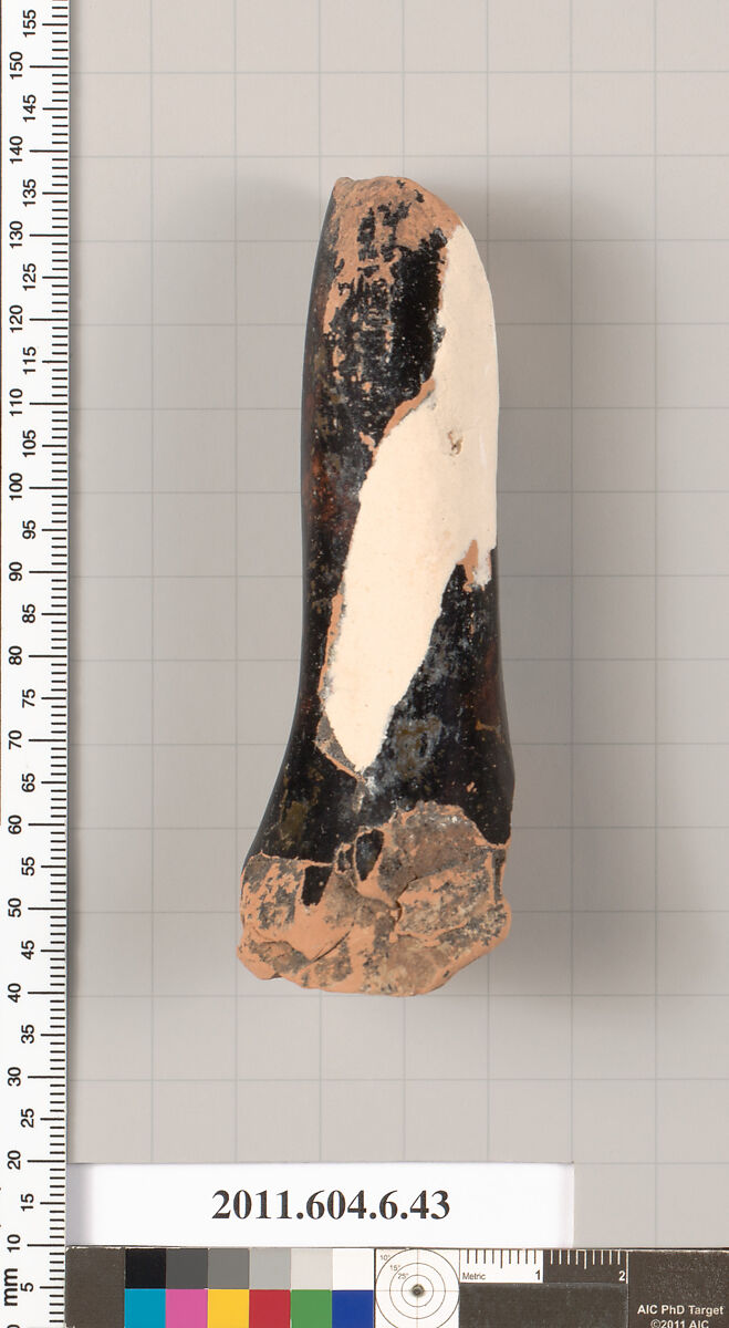 Terracotta fragment of an undetermined shape, Terracotta, Greek, Attic