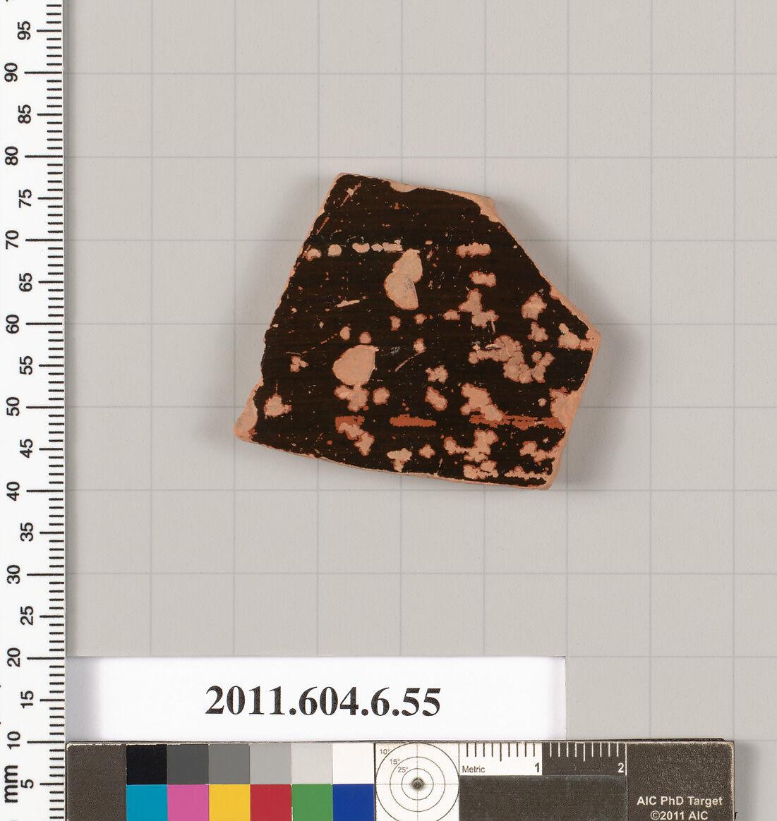 Terracotta fragment of an undetermined shape, Terracotta, Greek, Attic