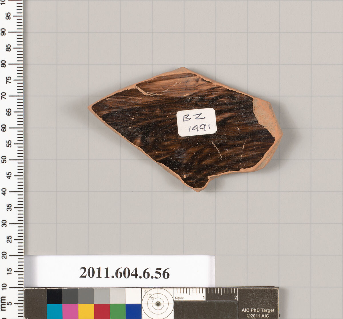 Terracotta fragment of an undetermined shape, Terracotta, Greek, Attic