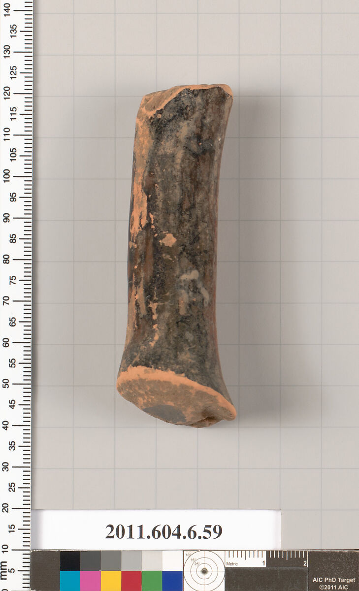 Terracotta fragment of a column-krater (bowl for mixing wine and water)?, Terracotta, Greek, Attic