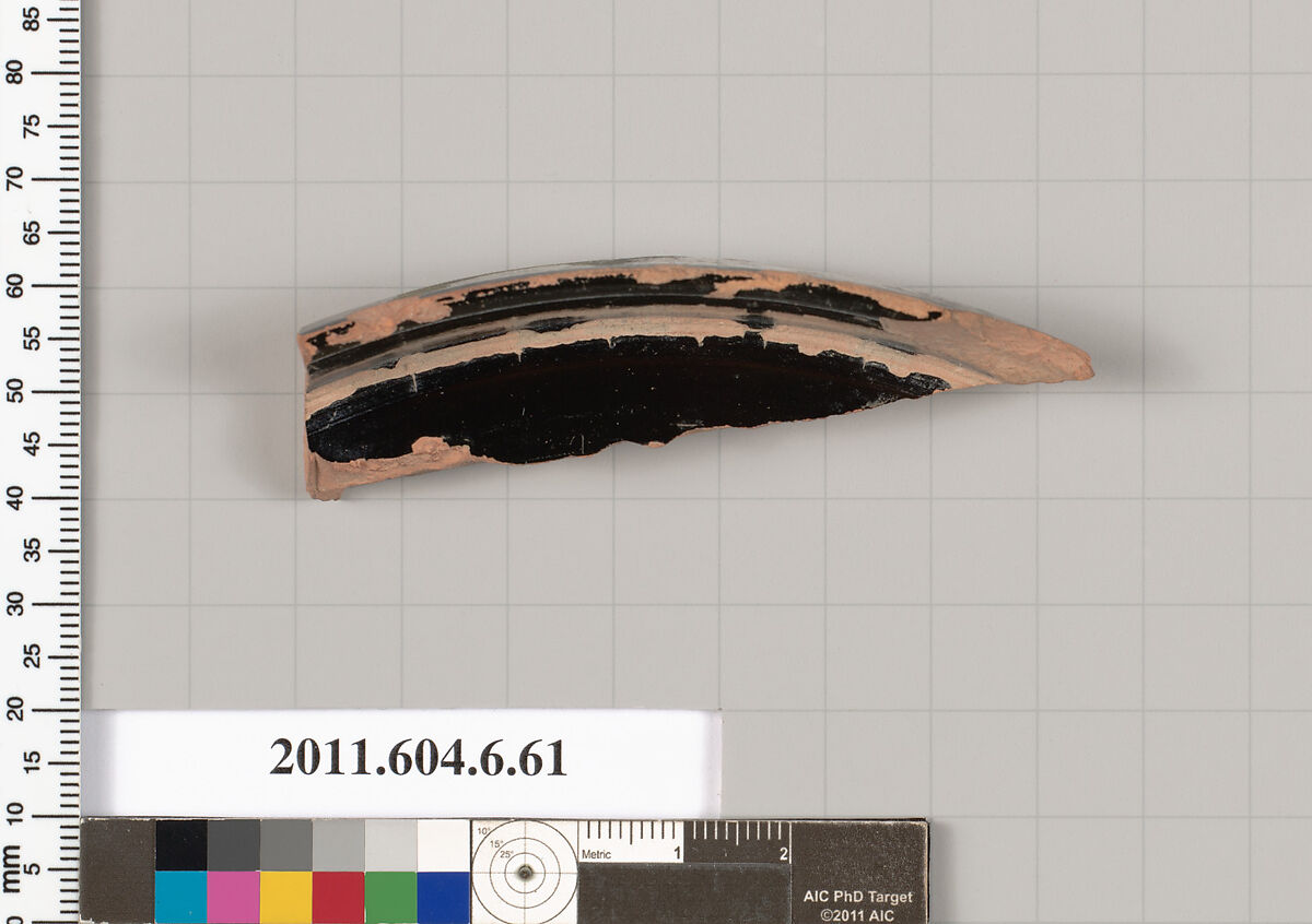 Terracotta fragment of a stemmed plate?, Terracotta, Greek, Attic