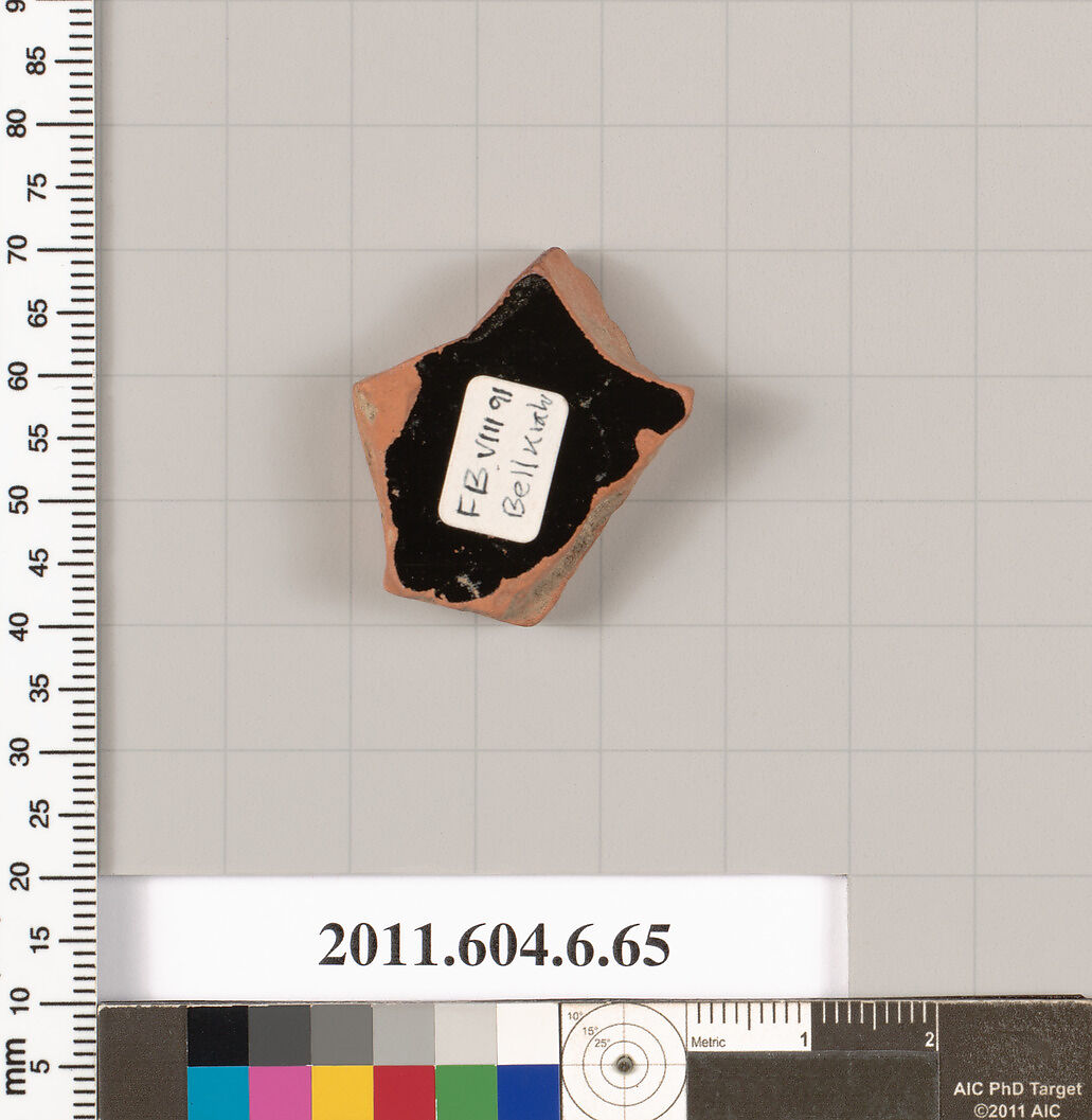 Terracotta fragment of a bell-krater (bowl for mixing wine and water), Terracotta, Greek, Attic