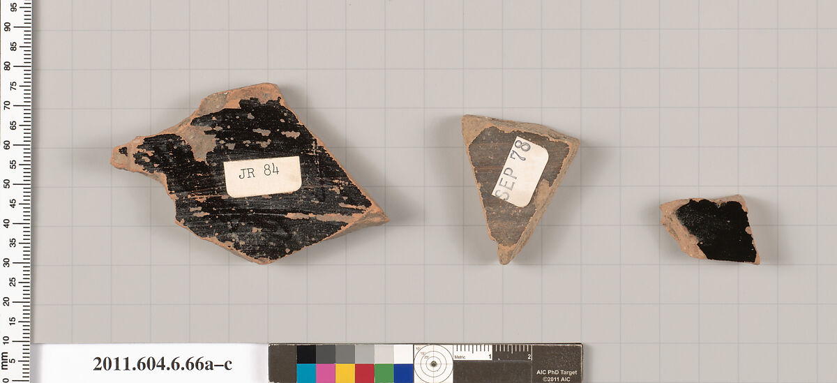 Terracotta fragments of kraters (bowls for mixing wine and water)?, Terracotta, Greek, Attic