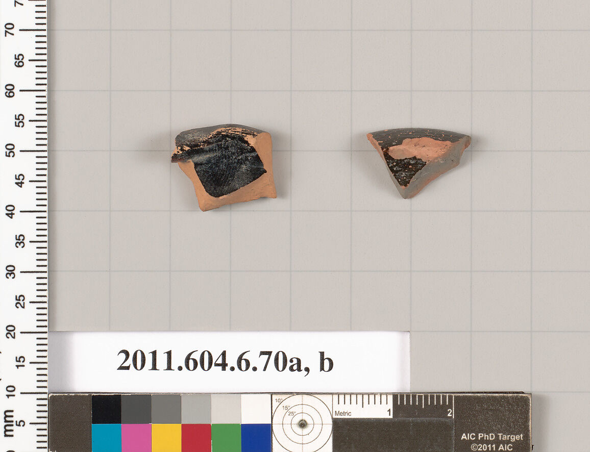 Terracotta fragments of undetermined shapes, Terracotta, Greek, Attic