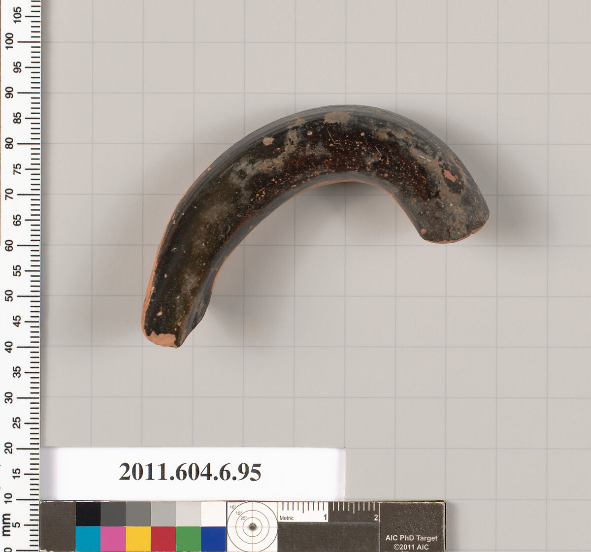 Terracotta fragment of a skyphos (deep drinking cup)?, Terracotta, Greek, Attic