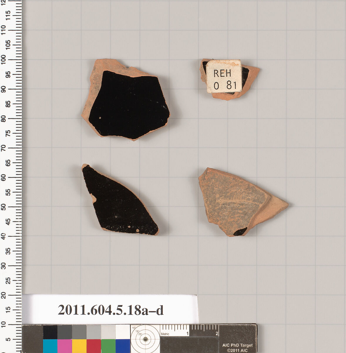 Terracotta fragments of kylikes (drinking cups), Terracotta, Greek, Attic