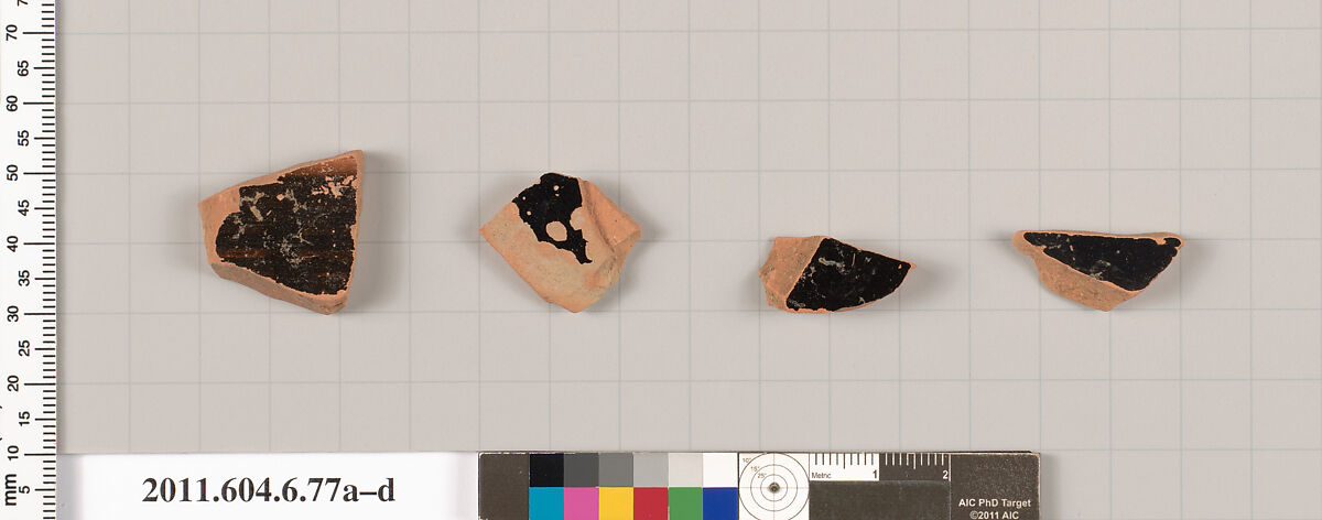 Terracotta fragments of open shapes, Terracotta, Greek, Attic