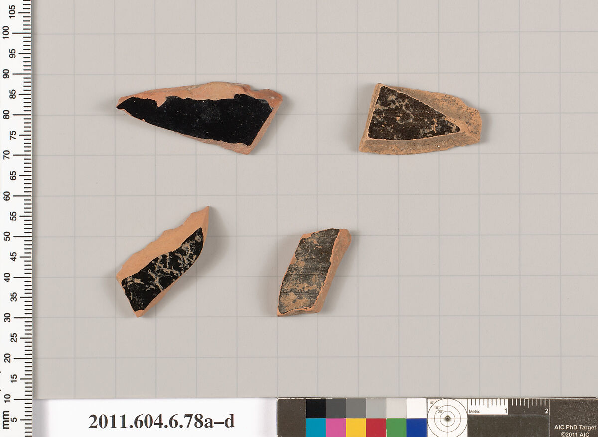 Terracotta fragments of open shapes, Terracotta, Greek, Attic