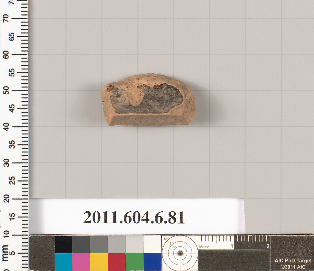 Terracotta fragment of an open shape, Terracotta, Greek, Attic