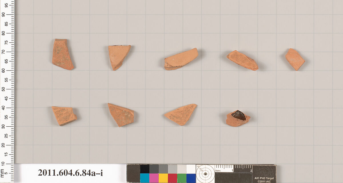 Terracotta fragments of undetermined shapes, Terracotta, Greek, Attic