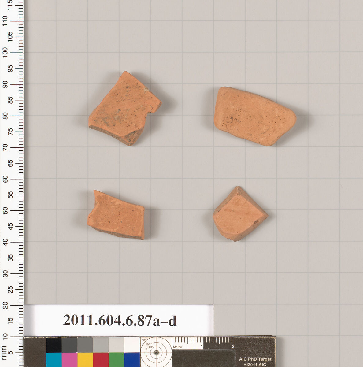 Terracotta fragments of undetermined shapes, Terracotta, Greek, Attic