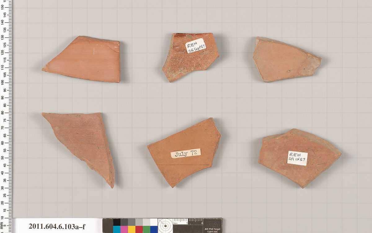 Terracotta fragments of closed shapes, Terracotta, Greek, Attic