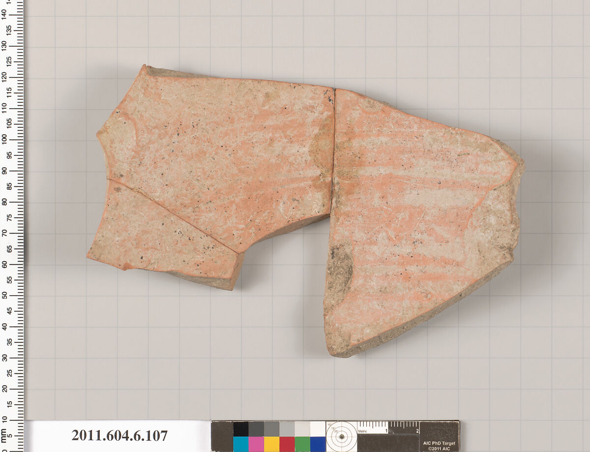 Terracotta fragment of an amphora (jar)?, Terracotta, Greek, Attic
