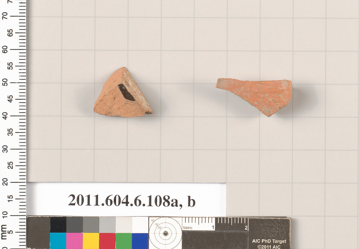 Terracotta fragments of undetermined shapes, Terracotta, Greek, Attic
