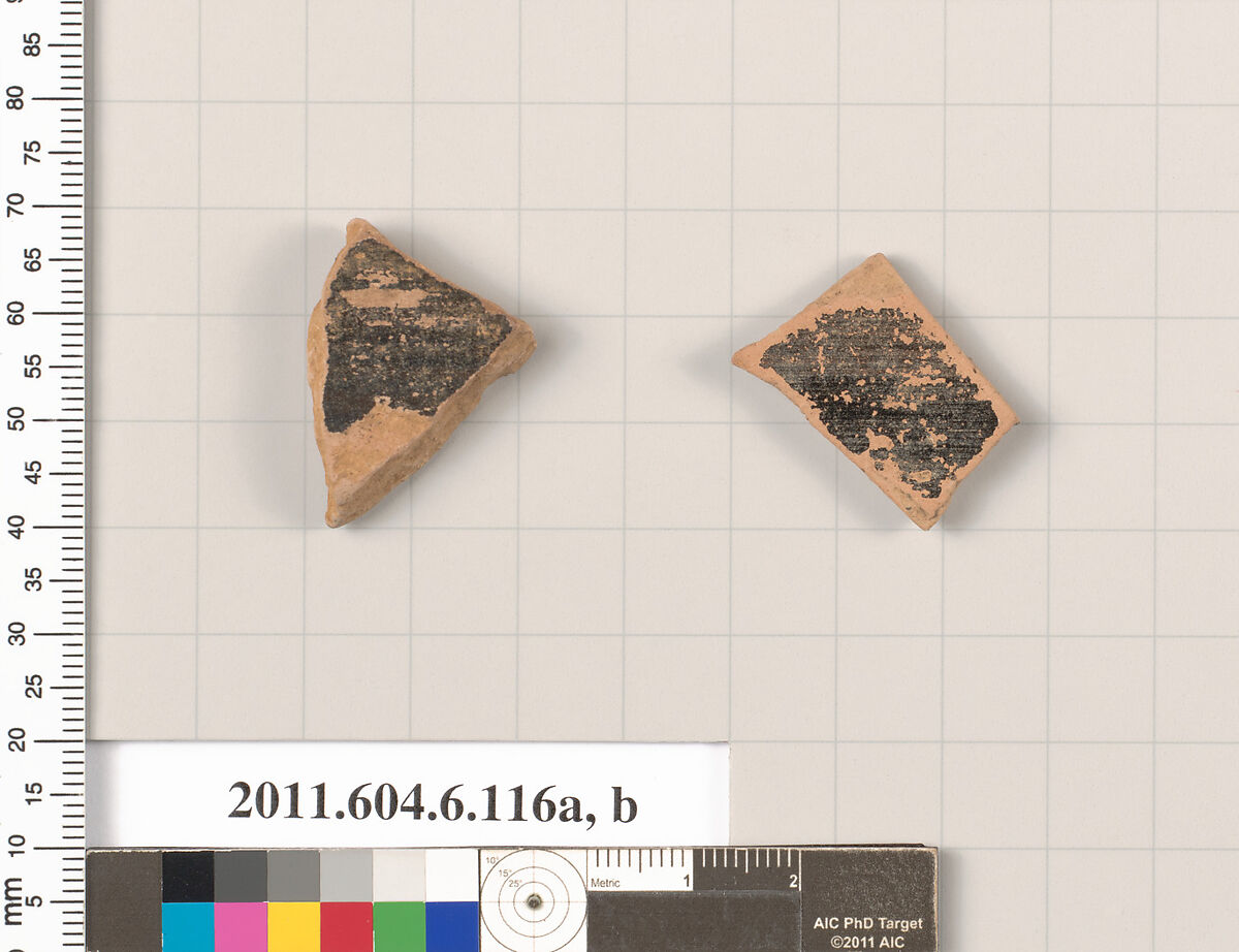 Terracotta fragments of open shapes, Terracotta, Greek, Attic