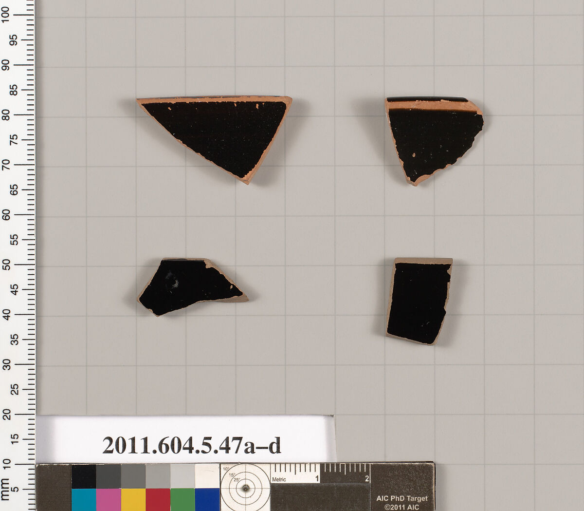 Terracotta rim fragments of kylikes (drinking cups), Terracotta, Greek, Attic