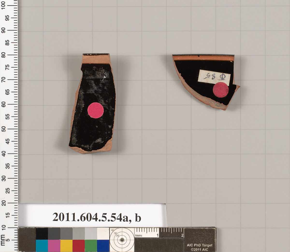 Terracotta rim fragments of kylikes (drinking cups), Terracotta, Greek, Attic