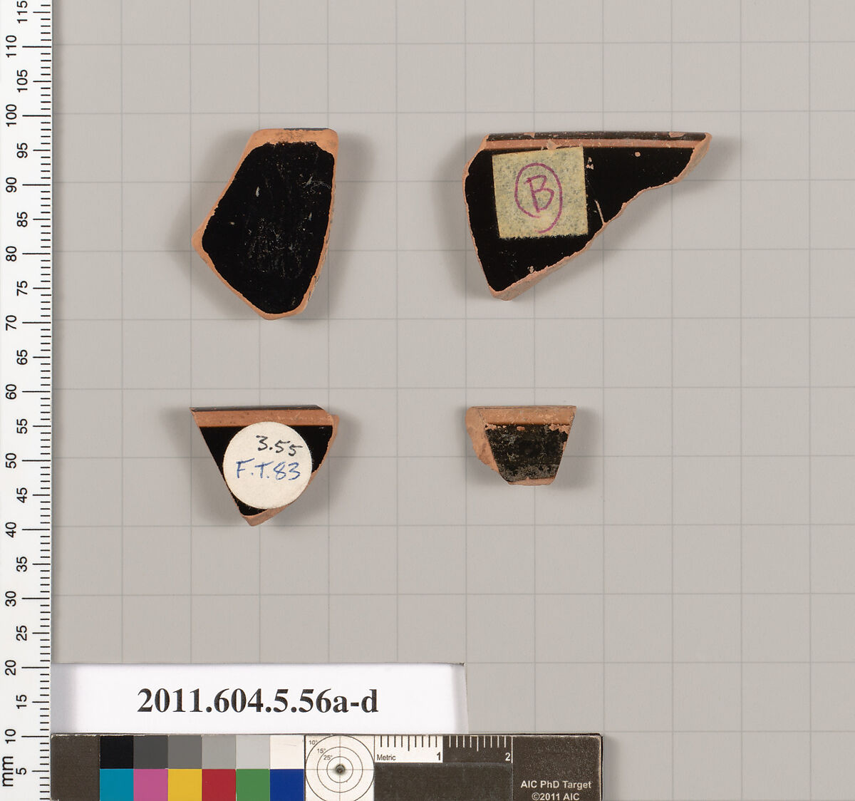 Terracotta rim fragments of kylikes (drinking cups), Terracotta, Greek, Attic