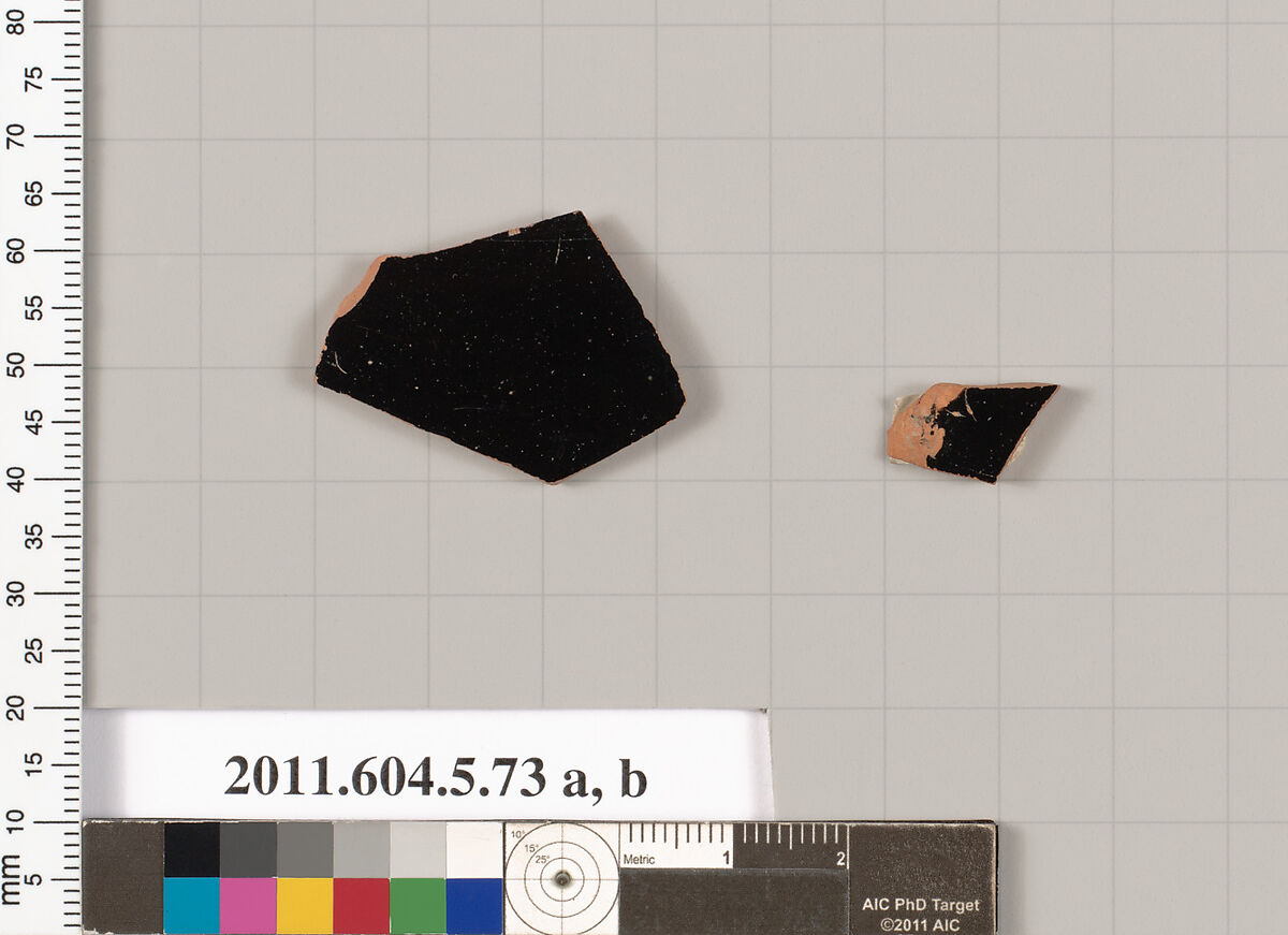 Terracotta fragments of kylikes (drinking cups), Terracotta, Greek, Attic