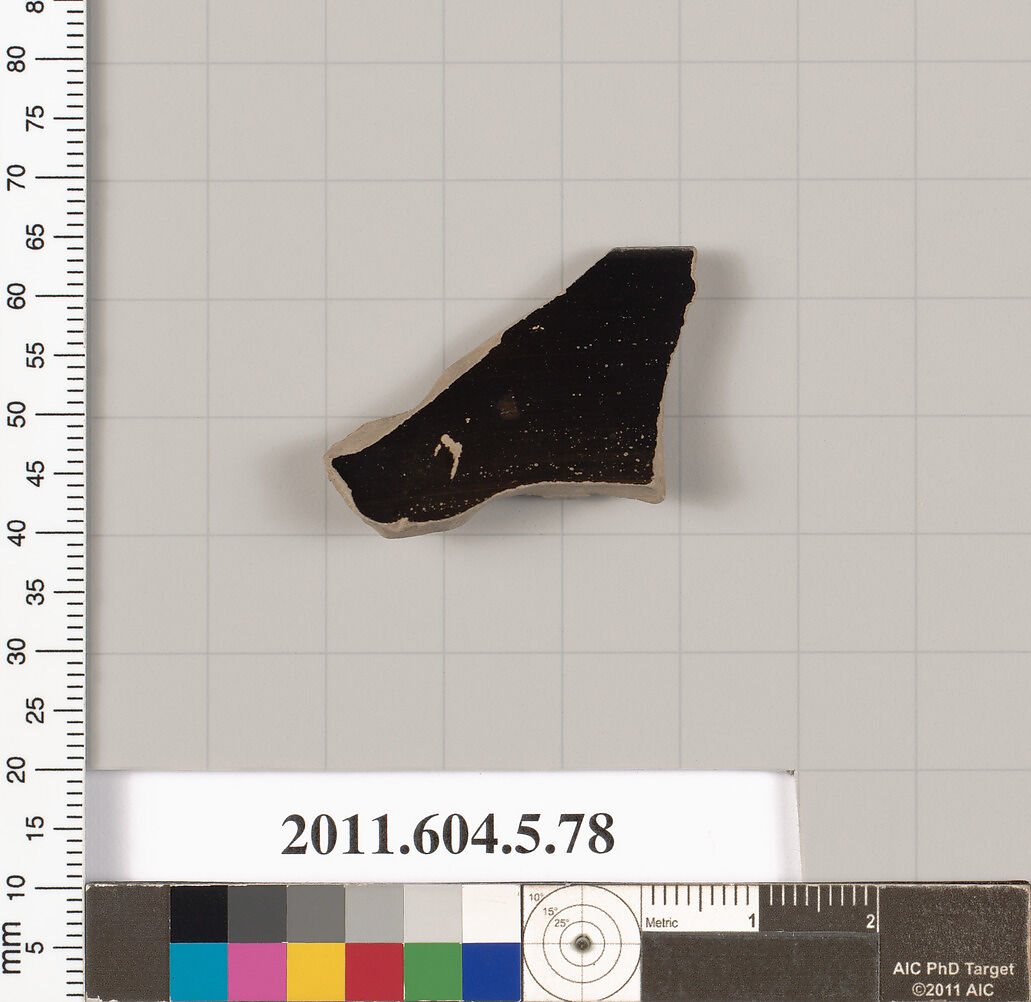 Terracotta rim fragment of a kylix (drinking cup), Terracotta, Greek, Attic