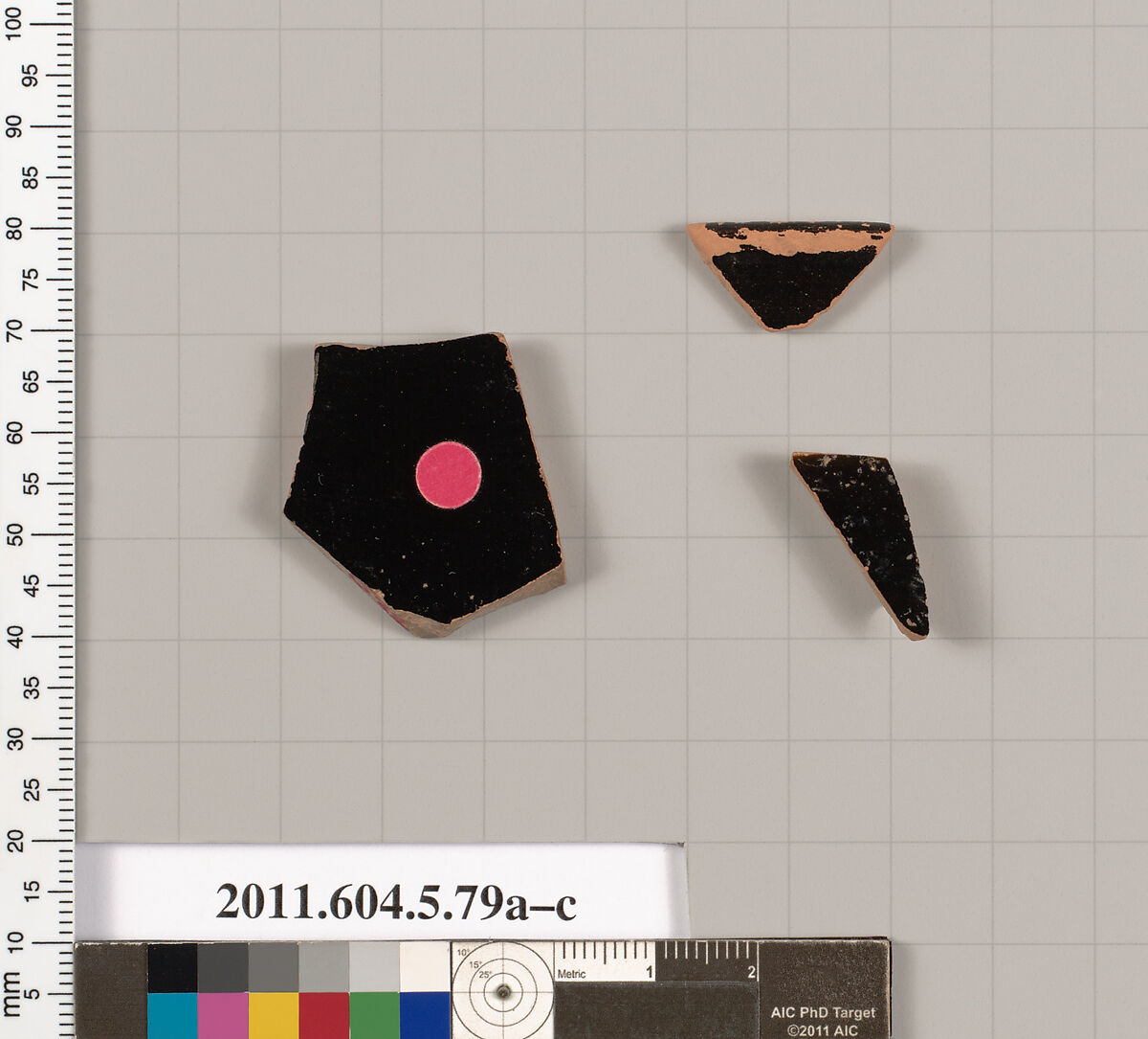 Terracotta fragments of kylikes (drinking cups), Terracotta, Greek, Attic
