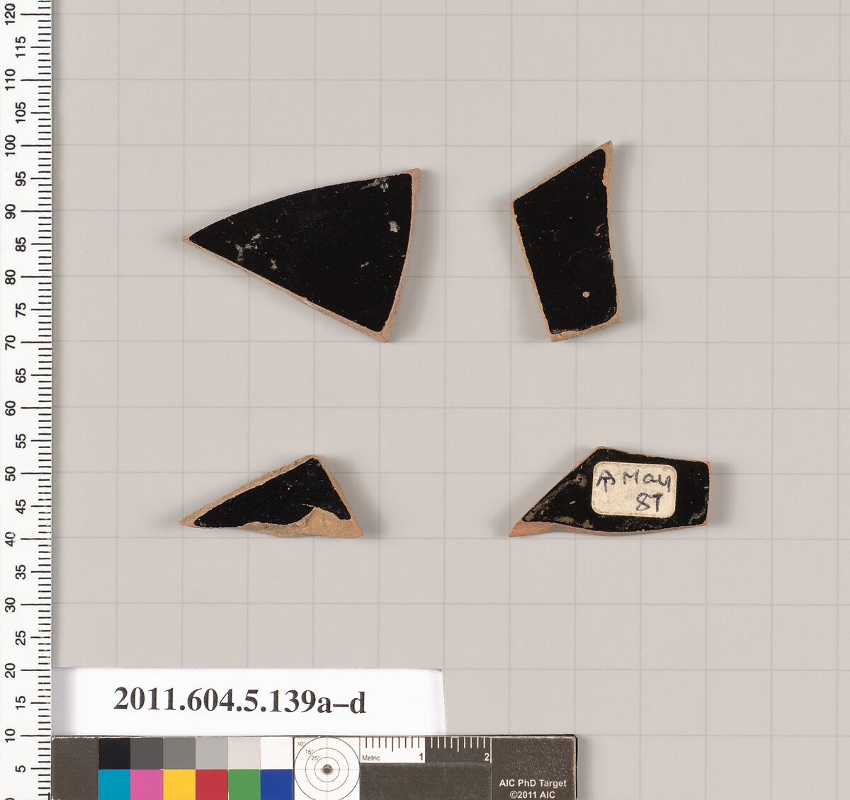 Terracotta fragments of kylikes (drinking cups), Terracotta, Greek, Attic