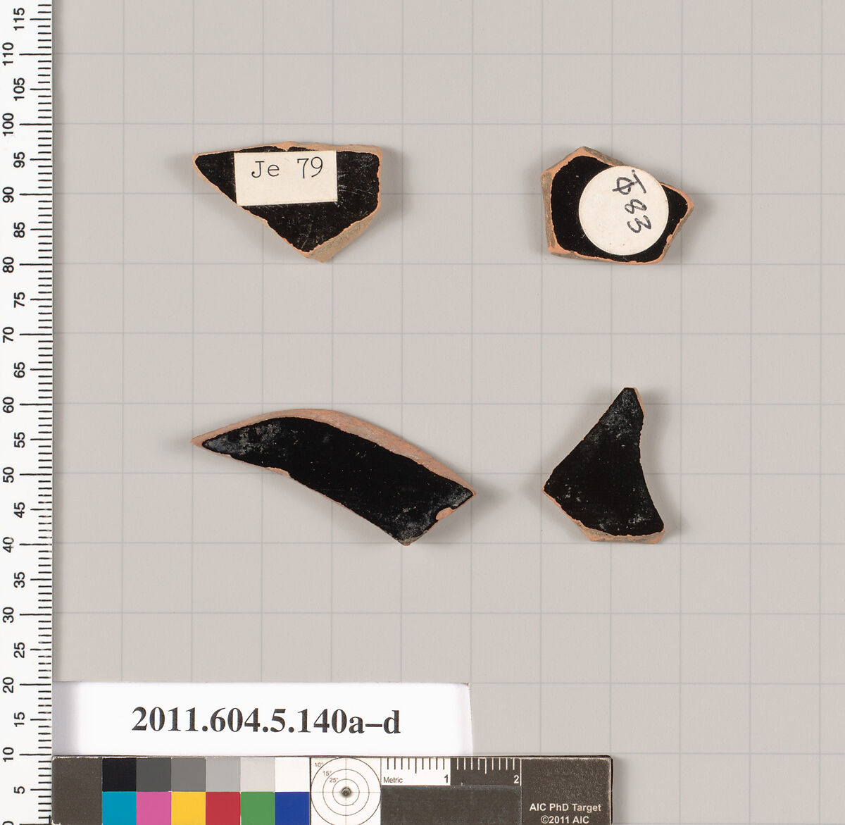 Terracotta fragments of kylikes (drinking cups), Terracotta, Greek, Attic