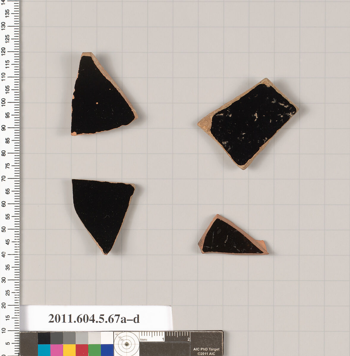 Terracotta fragments of kylikes (drinking cups), Terracotta, Greek, Attic