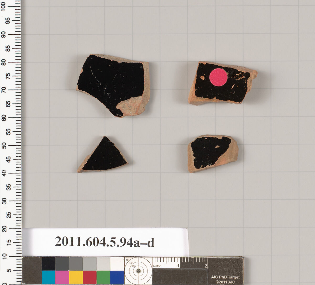 Terracotta fragments of kylikes (drinking cups), Terracotta, Greek, Attic