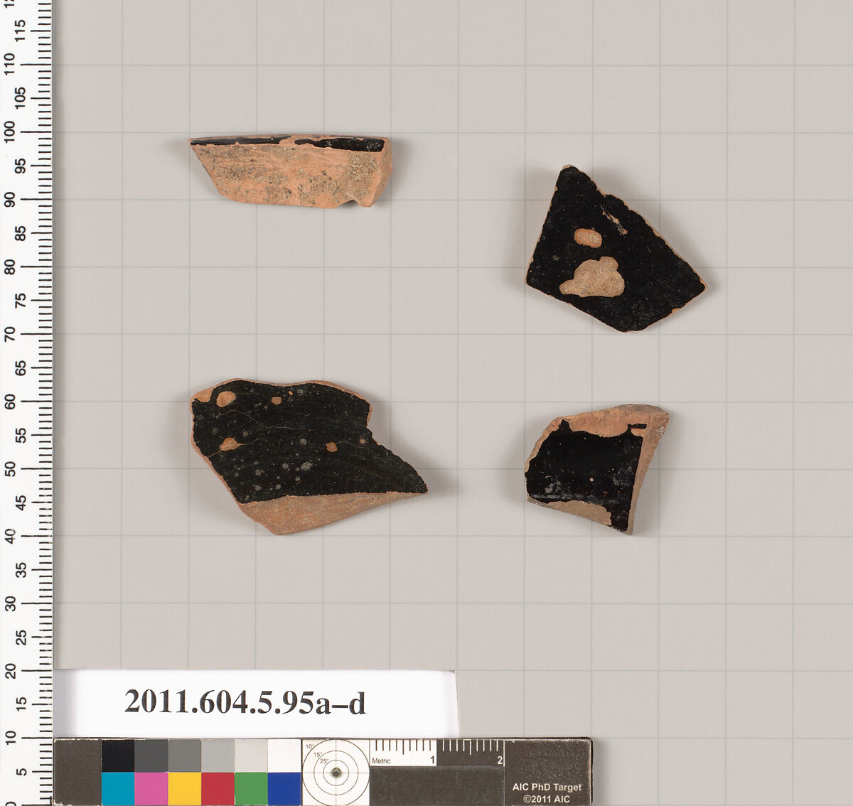 Terracotta fragments of kylikes (drinking cups), Terracotta, Greek, Attic 