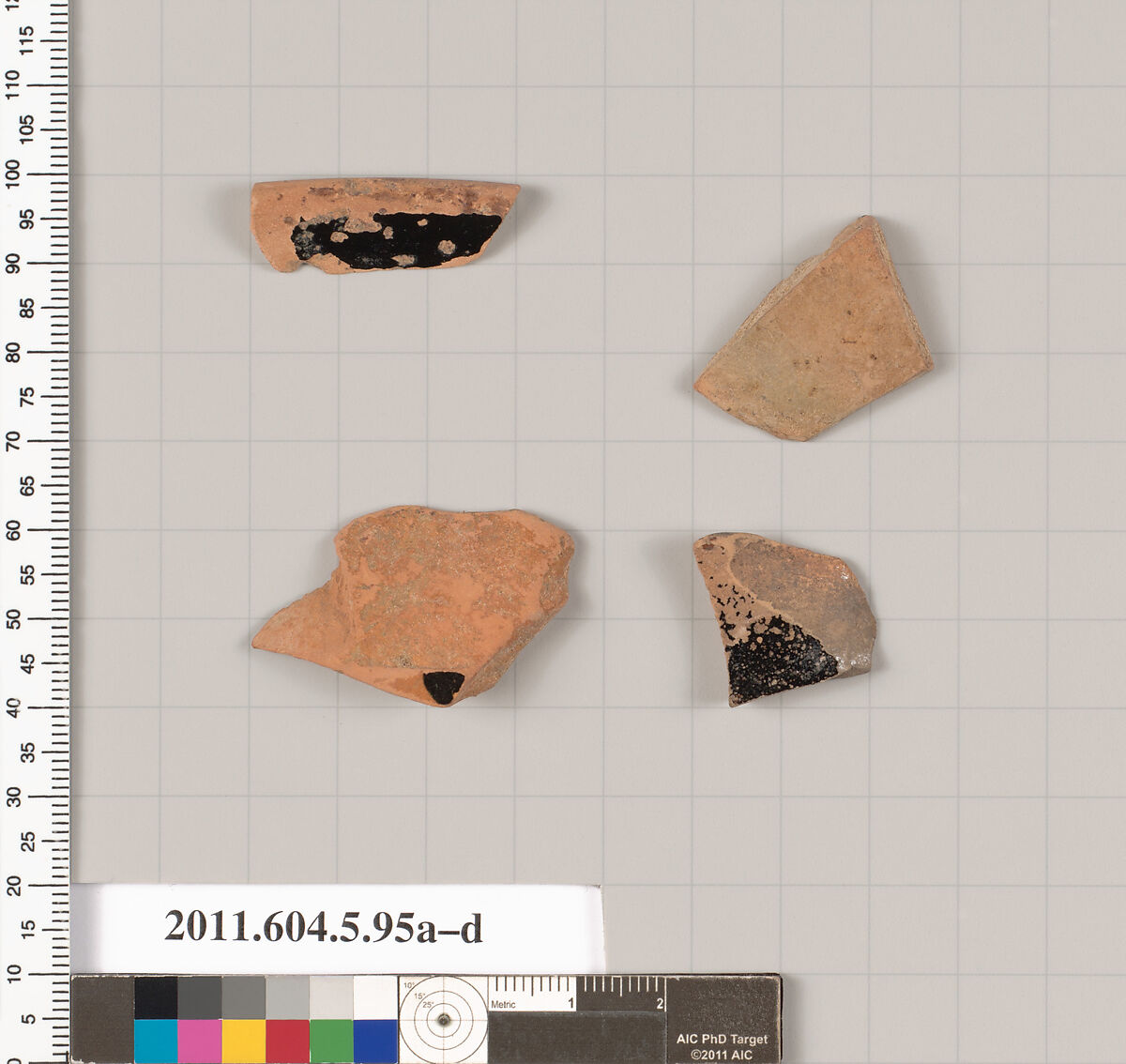 Terracotta fragments of kylikes (drinking cups), Terracotta, Greek, Attic