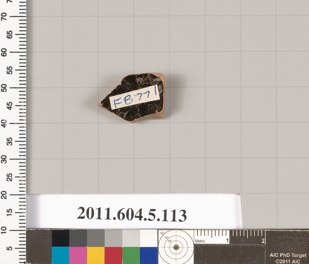 Terracotta fragment of a stemless kylix (drinking cup)?, Terracotta, Greek, Attic