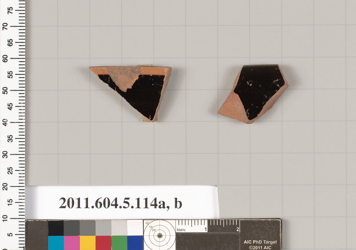 Terracotta rim fragments of stemless kylikes (drinking cups)?, Terracotta, Greek, Attic