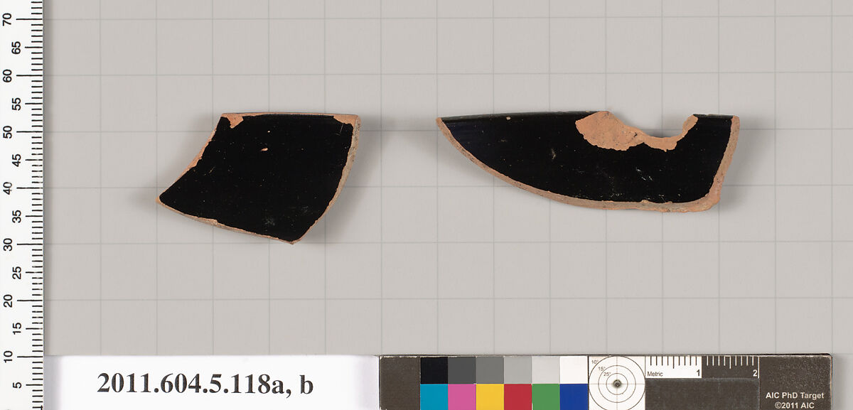 Terracotta rim fragments of stemless kylikes (drinking cups)?, Terracotta, Greek, Attic