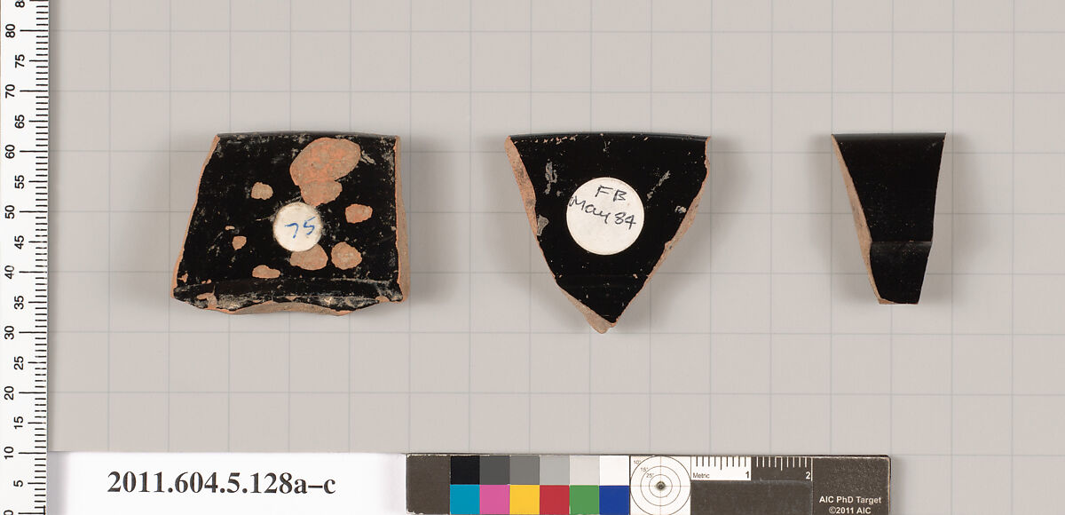 Terracotta rim fragments of stemless kylikes (drinking cups)?, Terracotta, Greek, Attic
