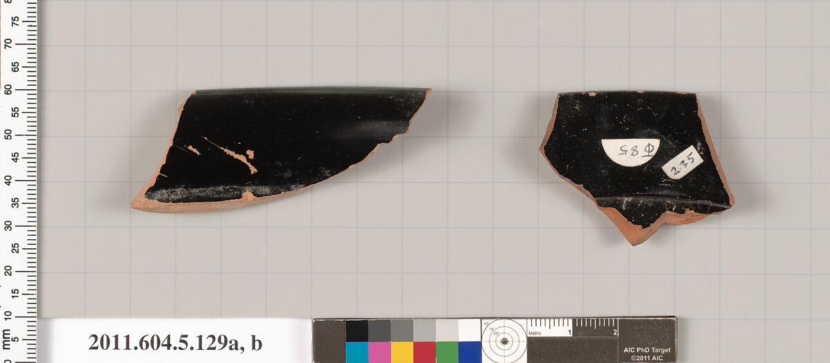 Terracotta rim fragments of stemless kylikes (drinking cups)?, Terracotta, Greek, Attic