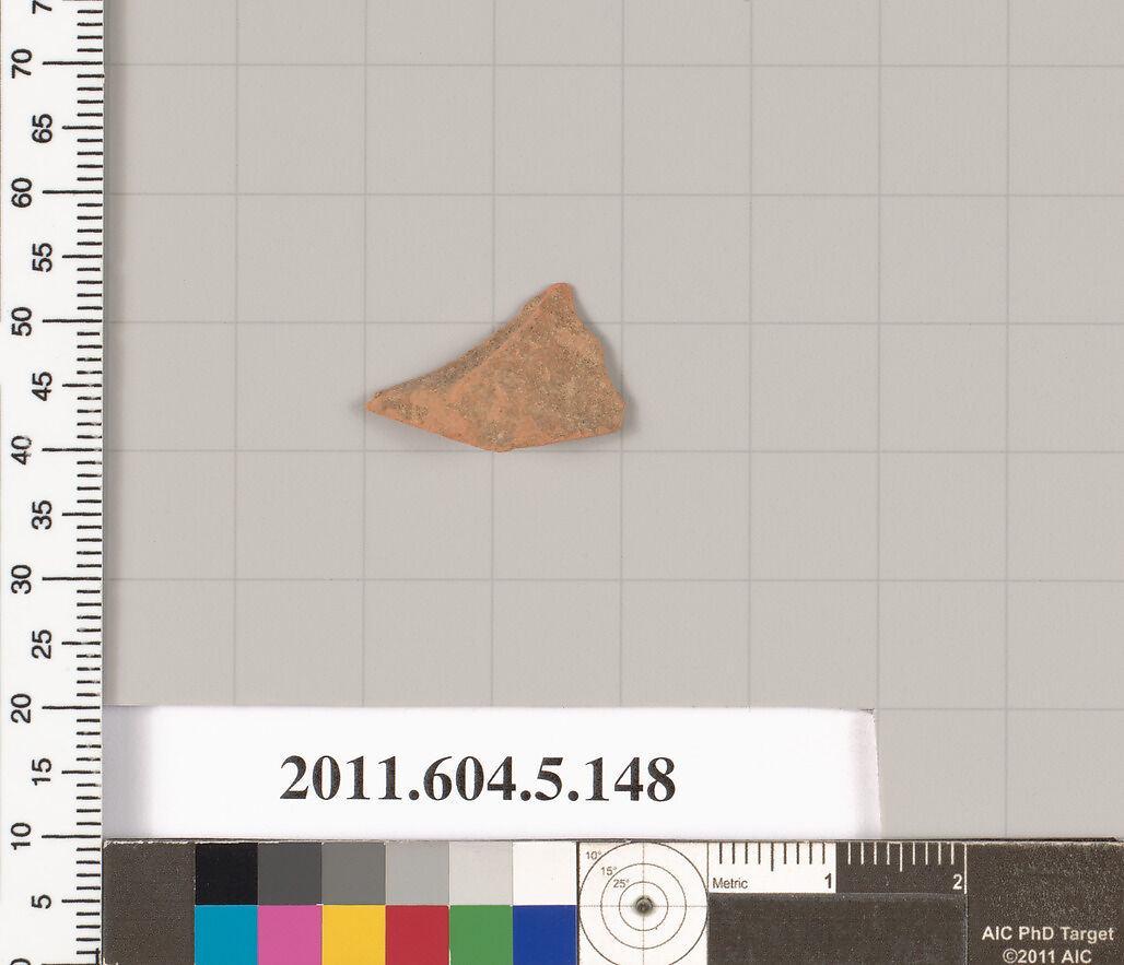 Terracotta fragment of a kylix (drinking cup), Terracotta, Greek, Attic