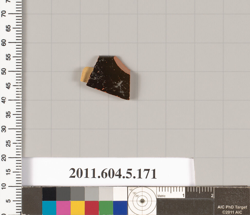 Terracotta rim fragment of a kylix (drinking cup), Terracotta, Greek, Attic