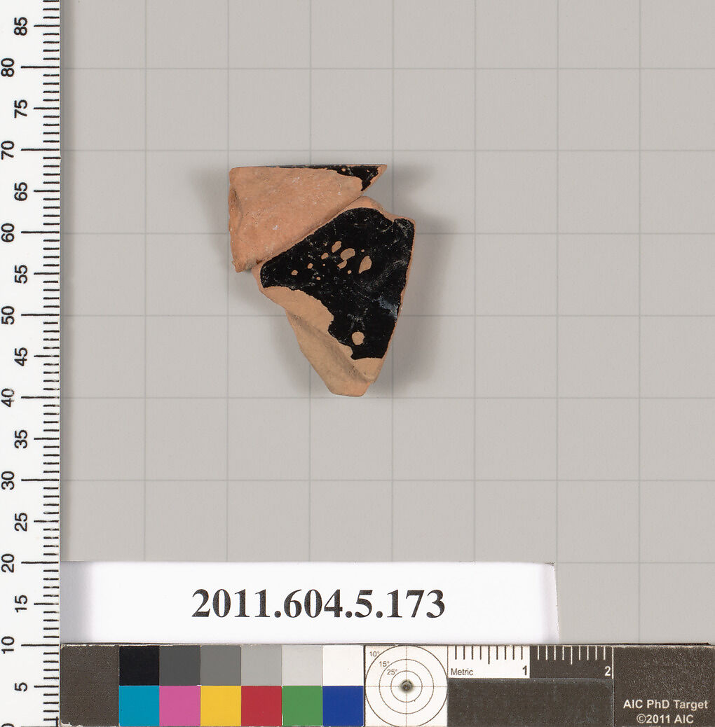 Terracotta rim fragment of a kylix (drinking cup), Terracotta, Greek, Attic