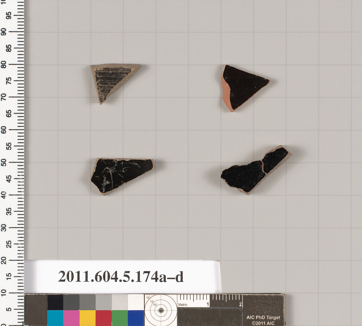 Terracotta fragments of kylikes (drinking cups), Terracotta, Greek, Attic