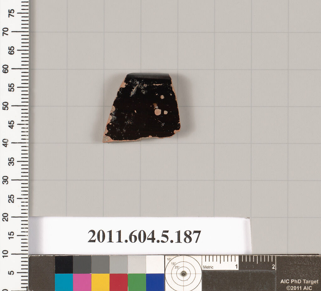 Terracotta rim fragment of a kylix (drinking cup)?, Terracotta, Greek, Attic