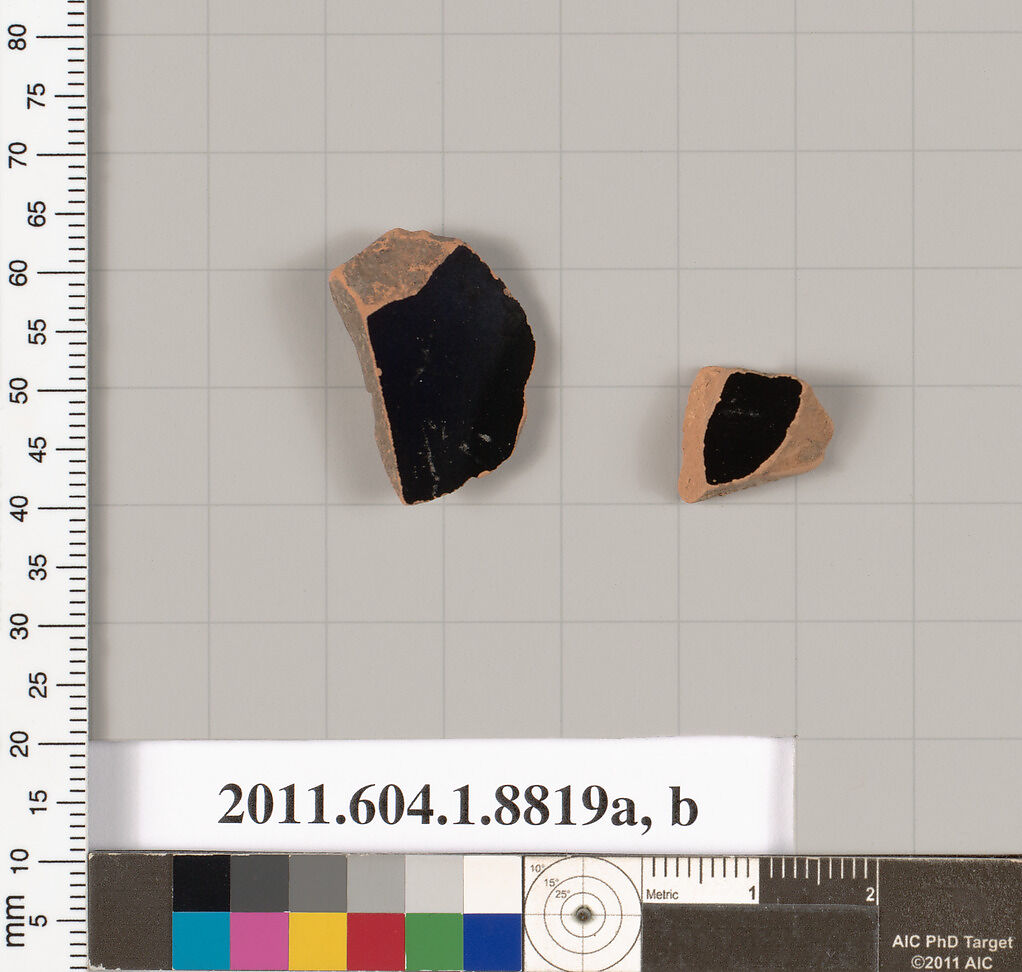 Terracotta fragments of kylikes (drinking cups), Terracotta, Greek, Attic
